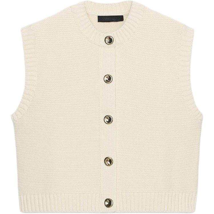 ZARA Tank Tops Women's White Crew Neck Moderate Other