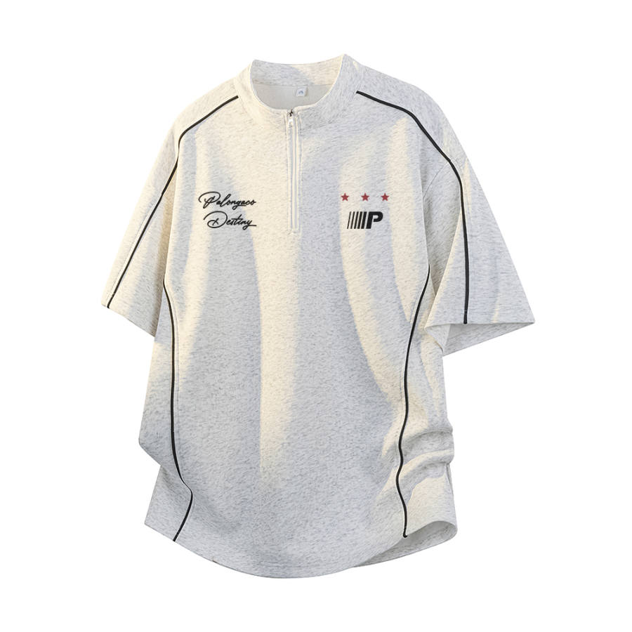 PAL ONGACO T Shirts Unisex Stand Collar Moderate Heavyweight
