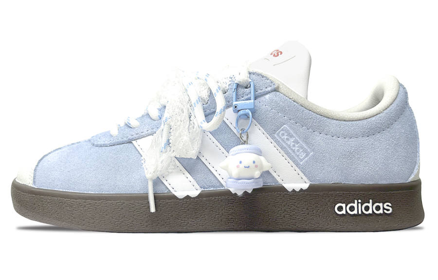 Adidas Adidas VL COURT 2.0 Abrasion Resistant Breathable Low top Skateboard Shoes Unisex Light Blue