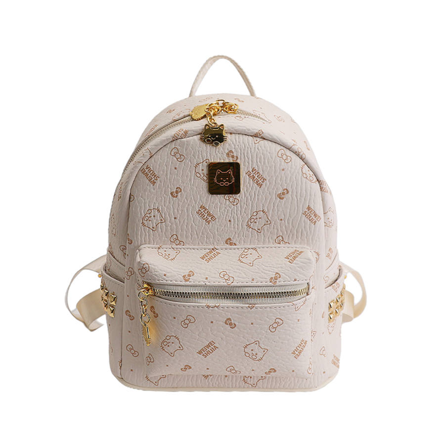 YALU Pu Backpack Women's White/Purple/Blue/Pink