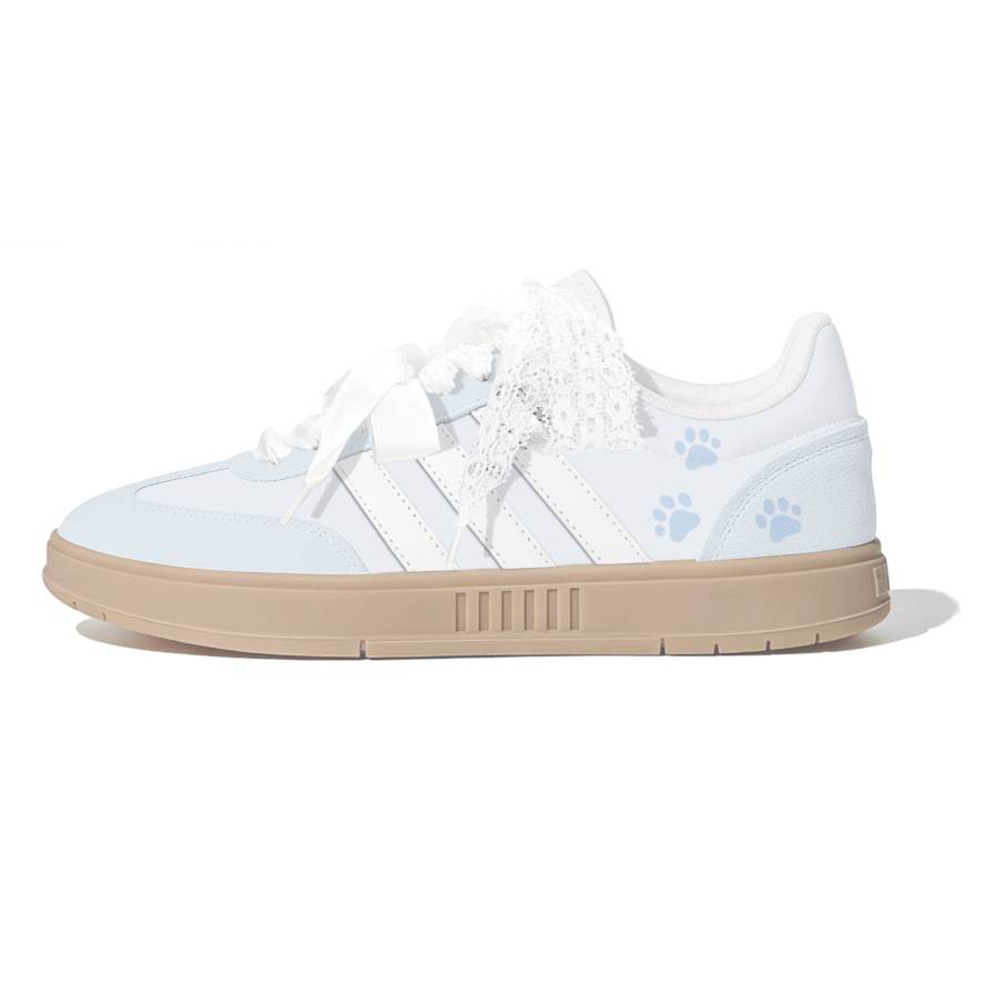 Adidas Adidas Gradas Blue Paw Journal Leather Abrasion Resistant Slip Resistant Low top Skateboard Shoes Women's Blue