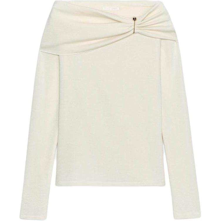 ZARA T Shirts Women's White Boat Neck Moderate