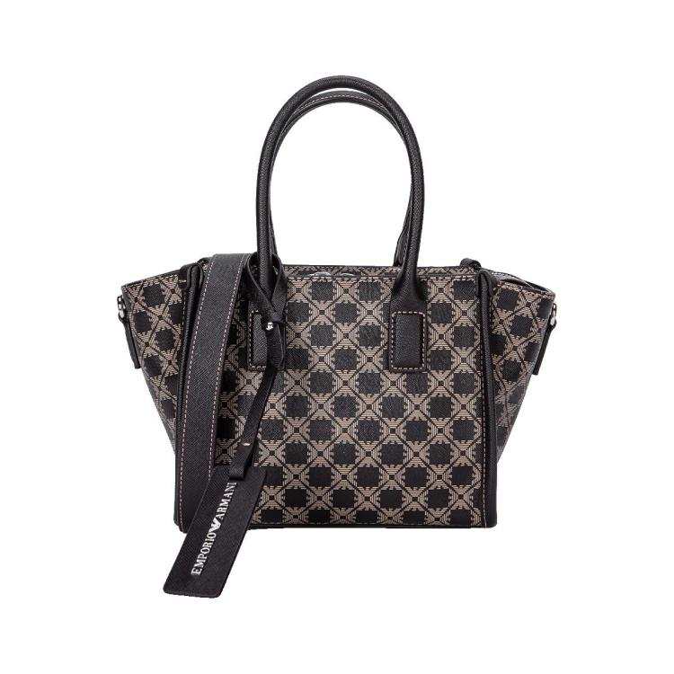 EMPORIO ARMANI PVC Handbag Women's Brown Beige