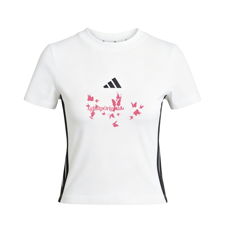 Adidas Adidas T Shirts Women's White/Black Crew Neck Moderate