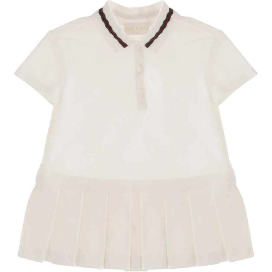 GUCCI Baby Dresses Polo Collar Moderate Short Skirt Stretch