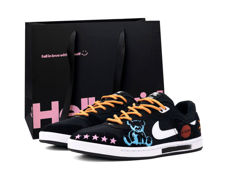 Nike Nike SB Alleyoop Cushioning Breathable Low top Skateboard Shoes Unisex Black White