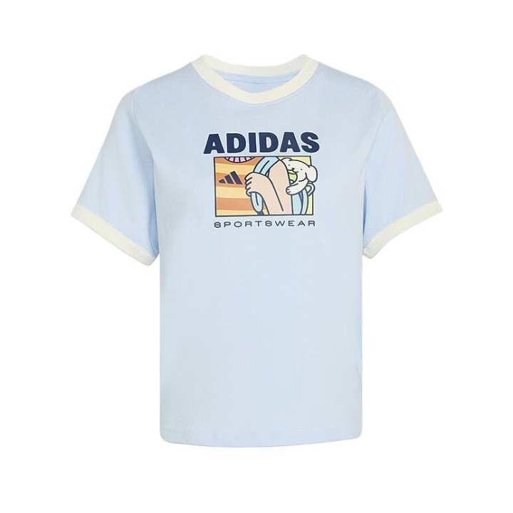 Adidas Adidas T Shirts Women's Blue Crew Neck Moderate