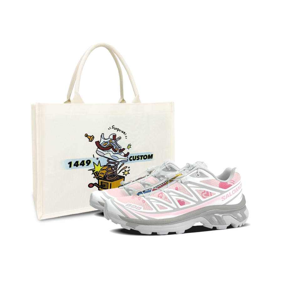 SALOMON XT 6 Mesh, Textile, Synthetic Leather Low top Running Shoes Unisex Pink White