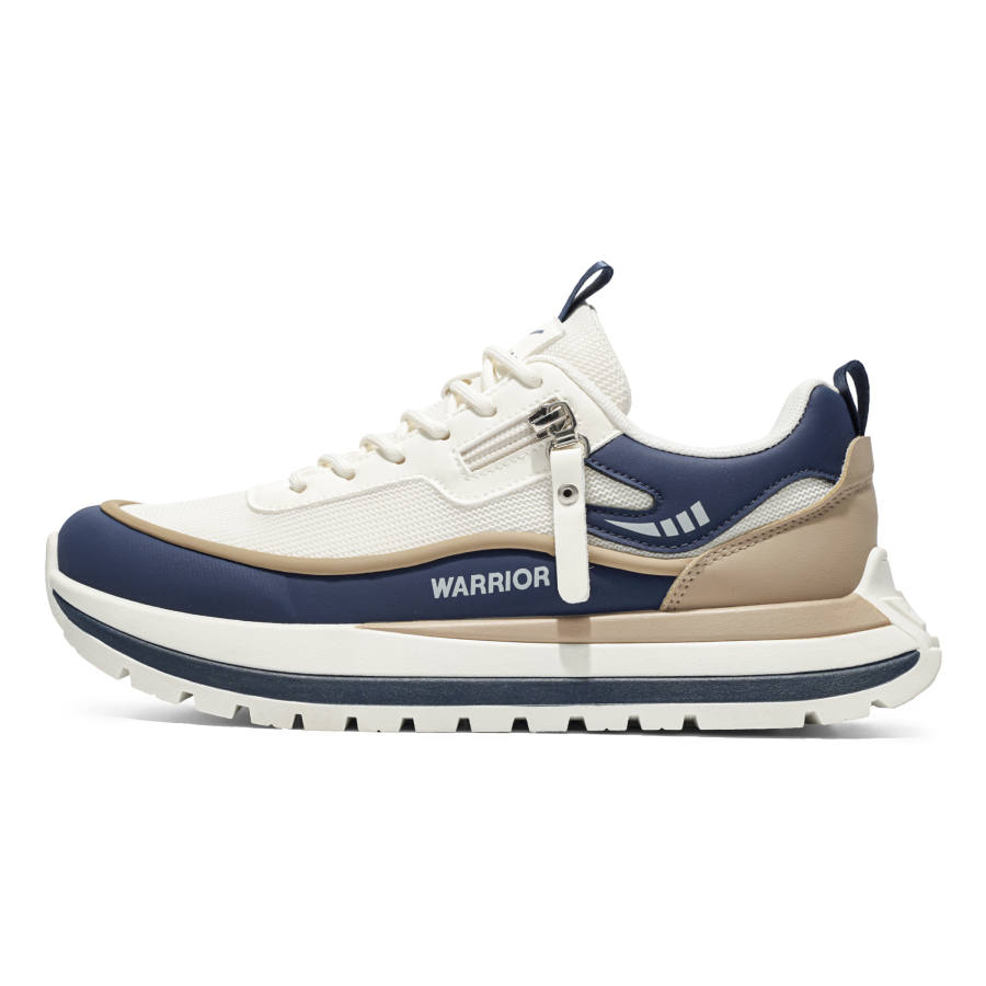 WARRIOR Casual Shoes Men's Low Top White/Gray, Ecru/Dark Blue/Khaki, Black/Light Gray