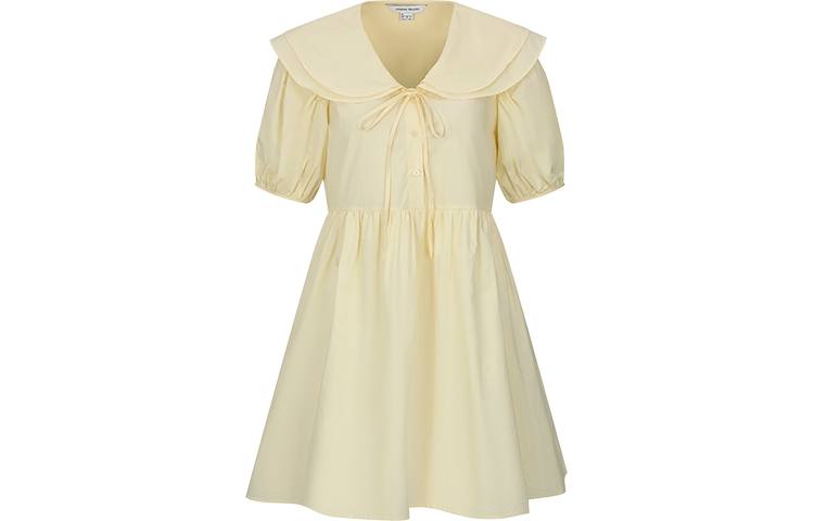 URBAN REVIVO Sleeveless Dress Women's Beige Yellow
