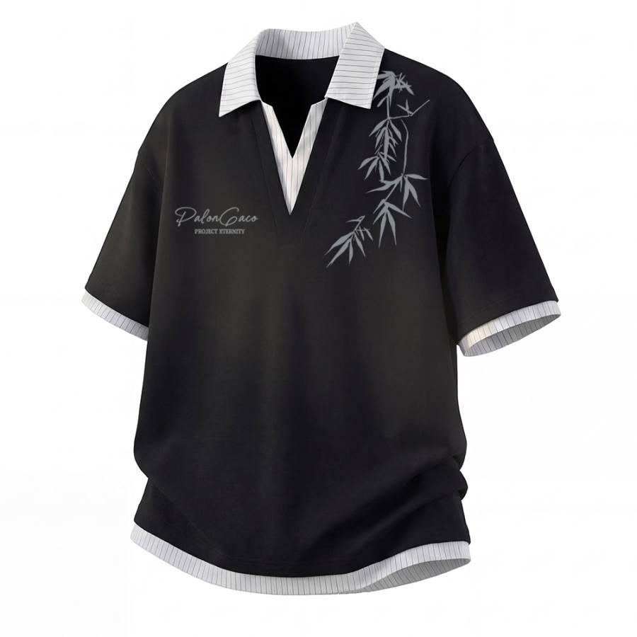 PAL ONGACO Polo Shirts Unisex Lapel Moderate Mock Two Piece
