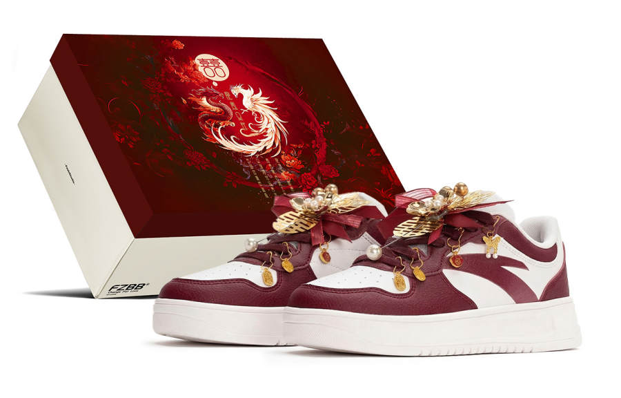 Anta Easy Box, Wedding Shoes, Auspicious Dragon And Phoenix Height Increasing Abrasion Resistant Low top
