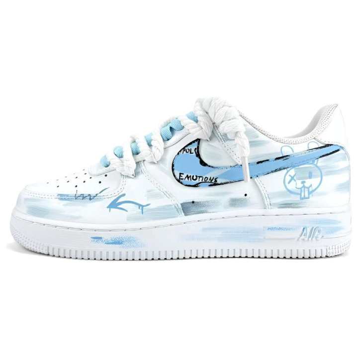 Nike Nike Air Force 1 Air Force 1, Cerulean Rabbit Thermal Coverage Low top Skateboard Shoes Unisex Sky Blue