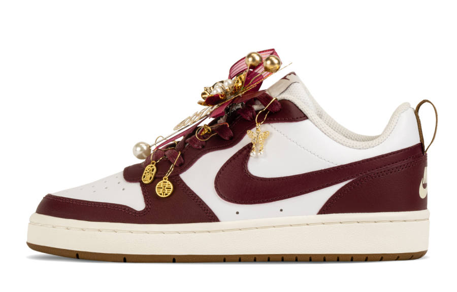 Nike Nike Court Borough Slip Resistant Abrasion Resistant Low top Skateboard Shoes Women's White Red