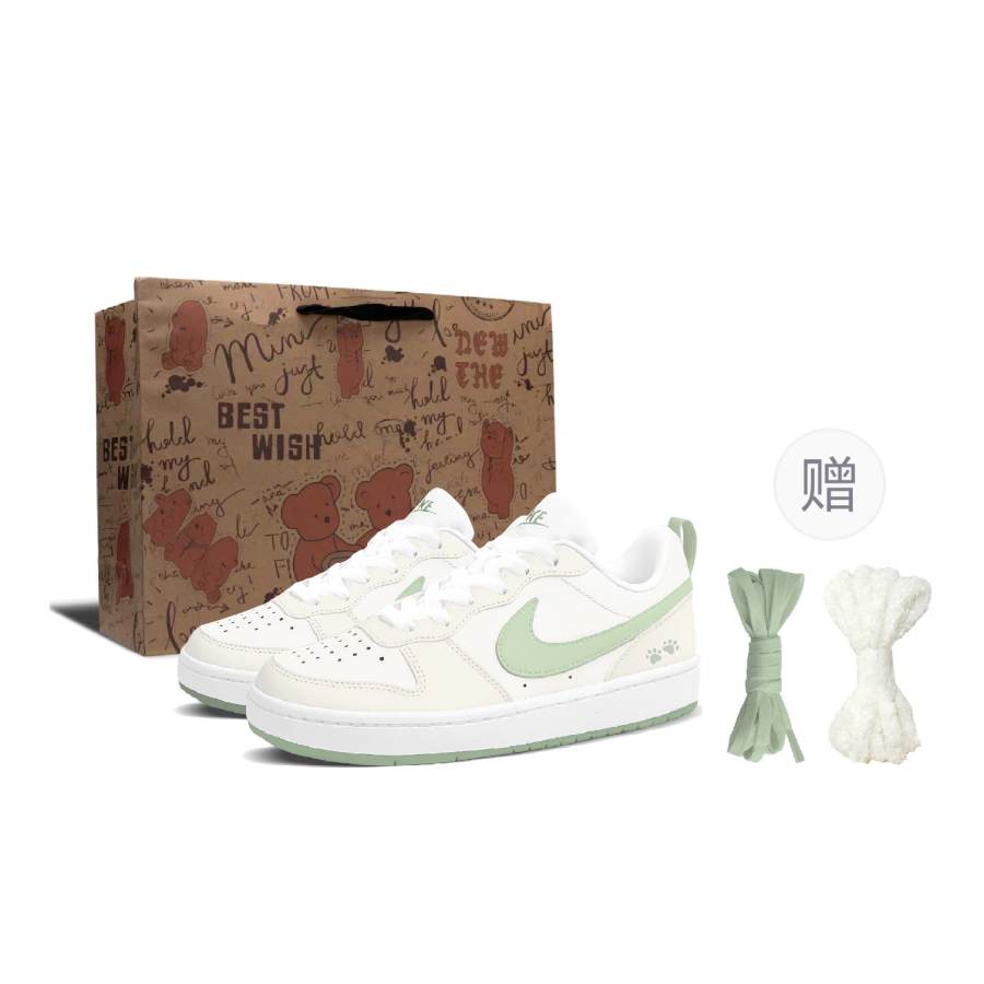 Nike Nike Court Borough Sprout Leather Abrasion Resistant Lightweight Height Increasing Low top Skateboard Shoes Women's