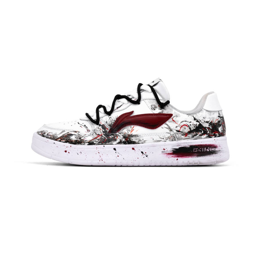 Li-Ning Li Ning Floating Boat Ink Mountains And Rivers PU Synthetic Leather Slip Resistant, Abrasion Resistant, Lightweight