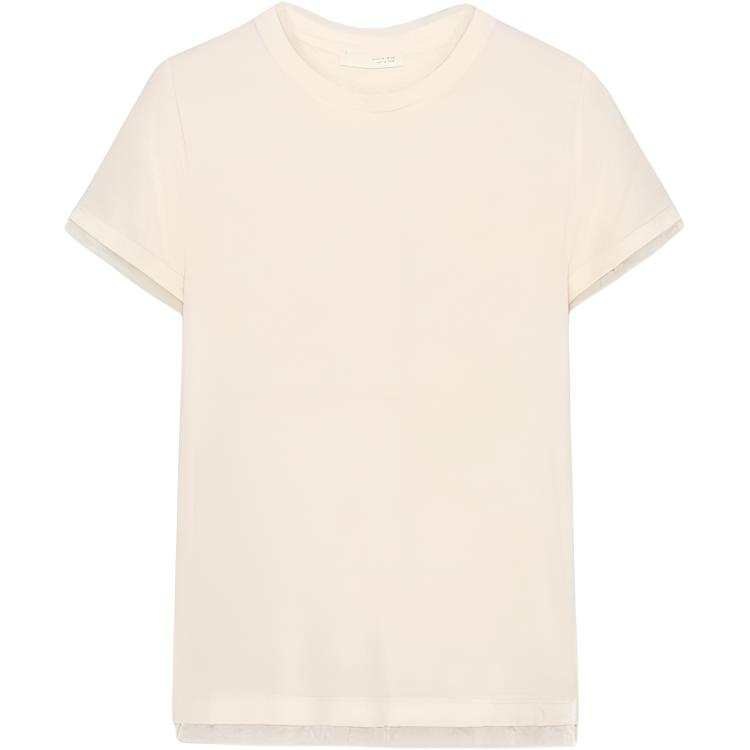 ZARA T Shirts Women's Yellow Crew Neck Straight Fit