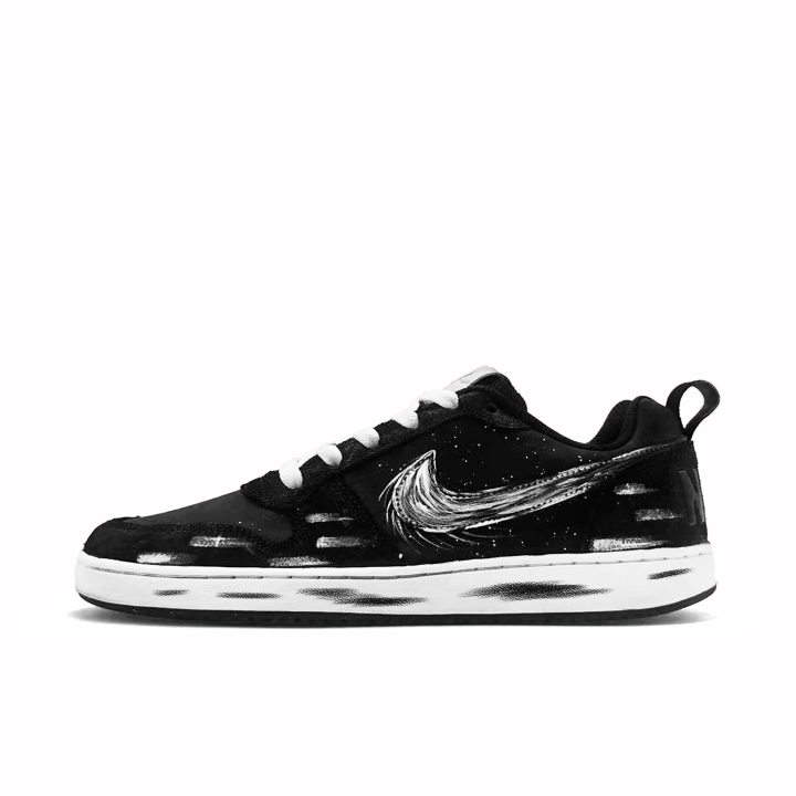 Nike Nike Court Borough Ink White Trace Light Abrasion Resistant Slip Resistant Low top Skateboard Shoes Unisex Black White