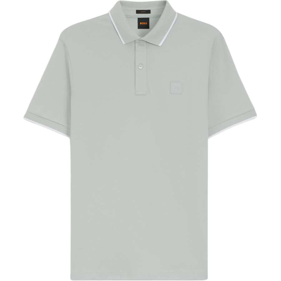 HUGO BOSS Polo Shirts Men's Silver Polo Collar Moderate