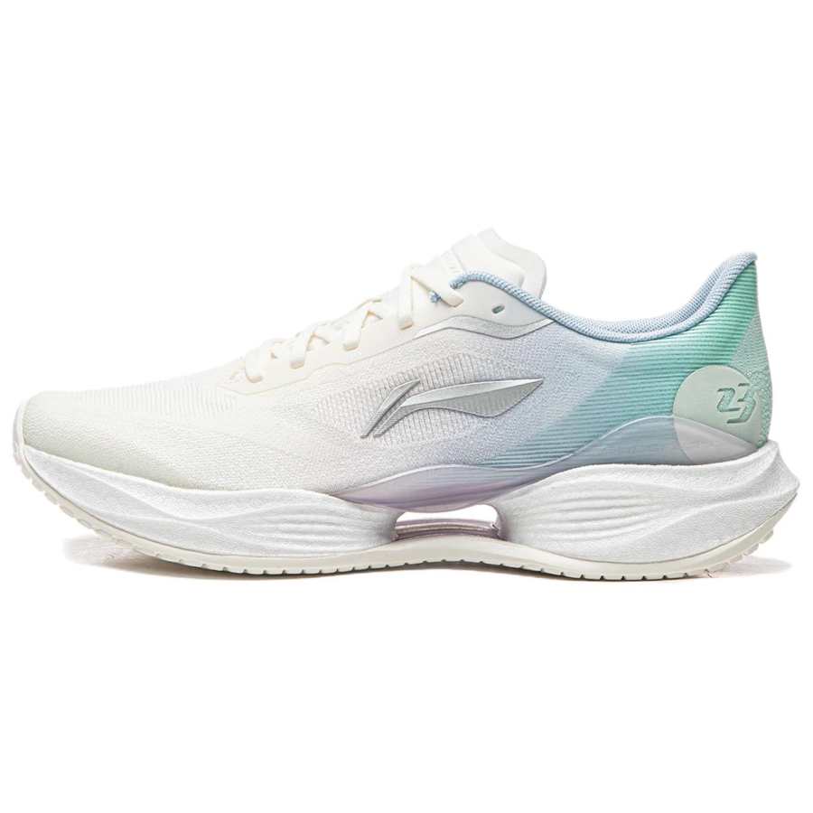 Li-Ning Li Ning Super Light 23 Cushioning Breathable Rebound Low top Casual Running Shoes Women's White Purple Green