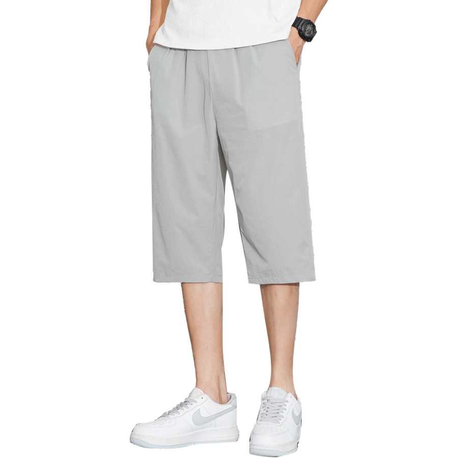Tonlion Casual Shorts Unisex Light Gray Thin