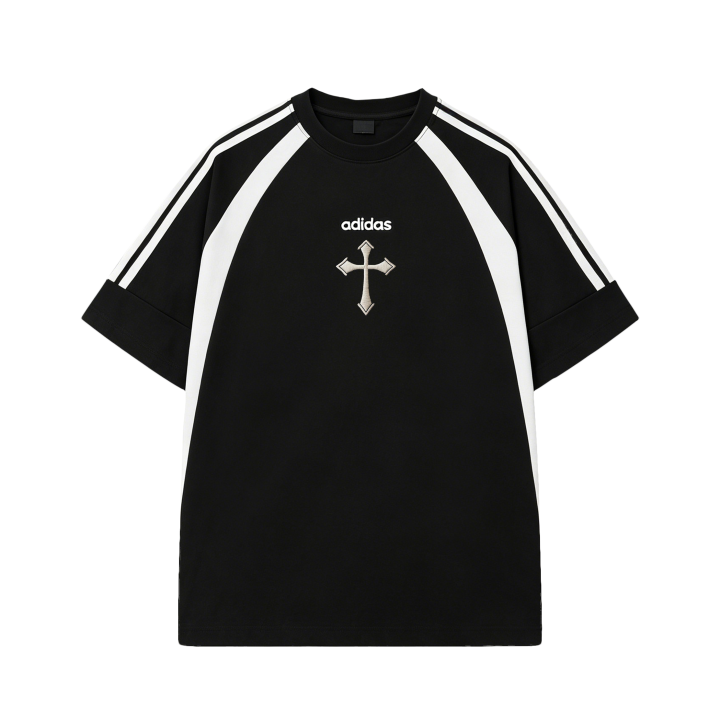 Adidas Adidas 3 Stripes T Shirts Men's Black Crew Neck Moderate