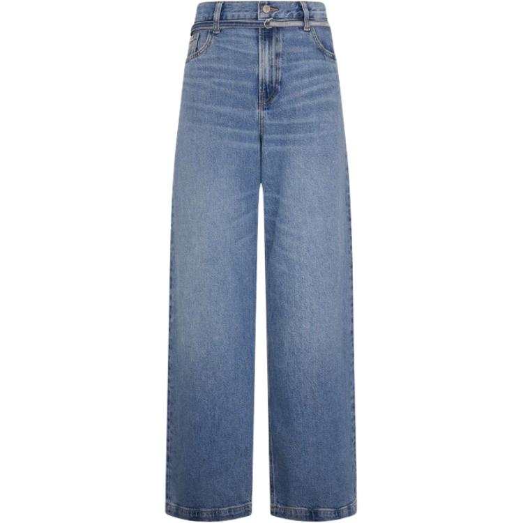 Calvin Klein Jeans Women's Denim Blue Moderate Wide Leg Pants