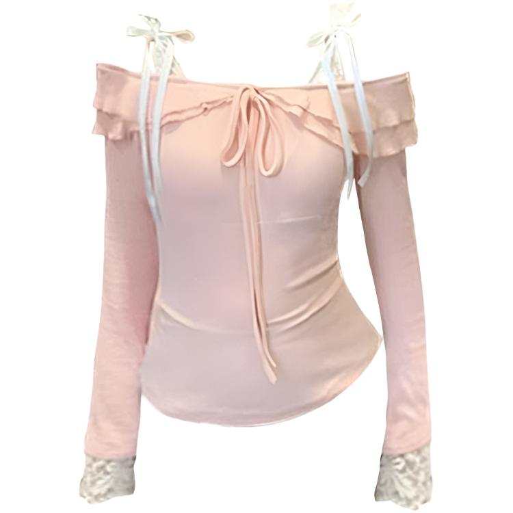 JBBCN T Shirts Women's Pink Boat Neck Moderate Nipped In Waist