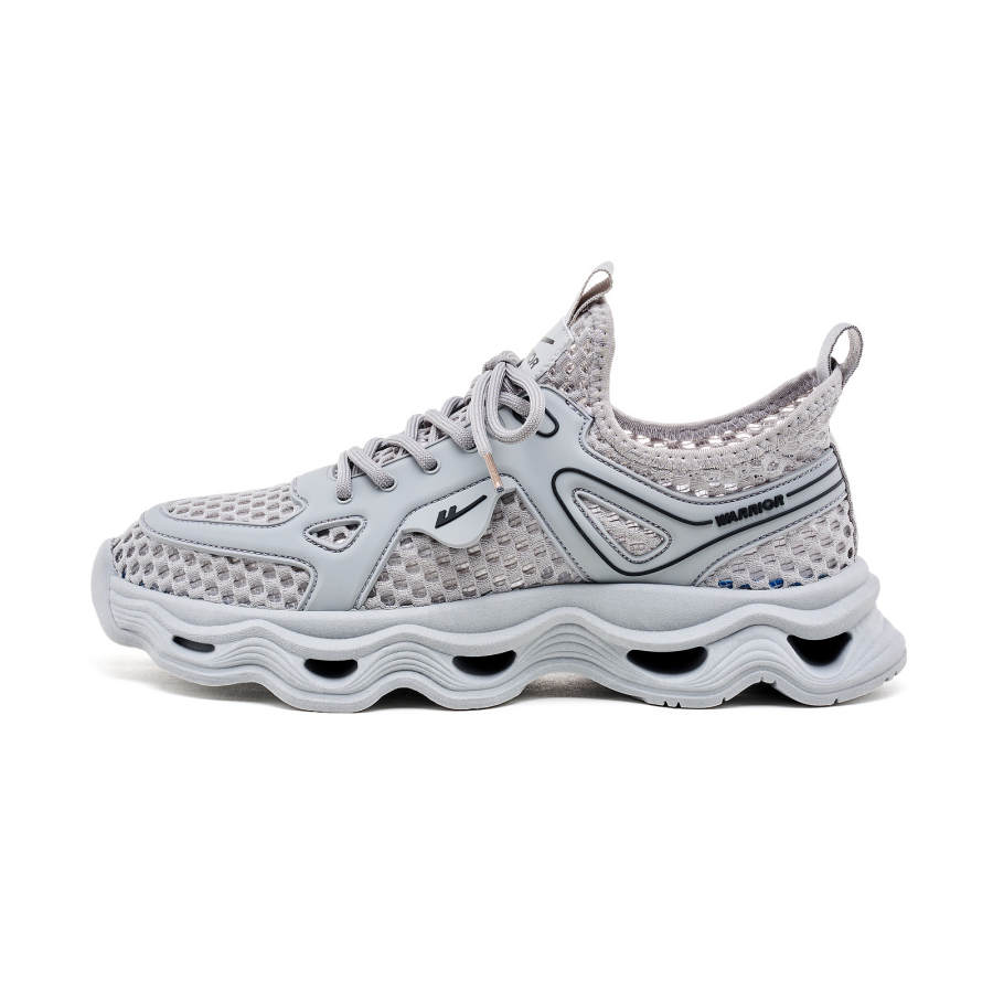 WARRIOR Cushioning Slip Resistant Abrasion Resistant Lightweight Low top Casual City Commuting Running Shoes Men's Gray
