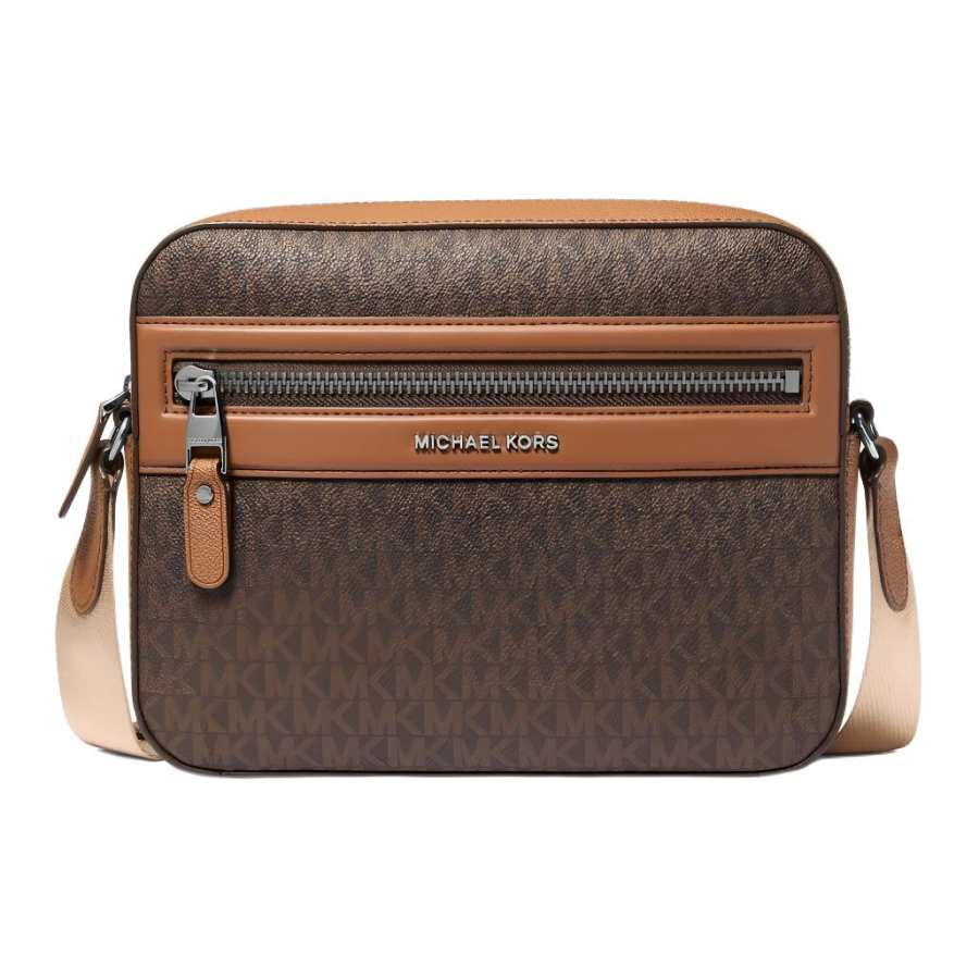 MICHAEL KORS Jet Set Coated Canvas Crossbody Bags Men's Hazelnuts Brown