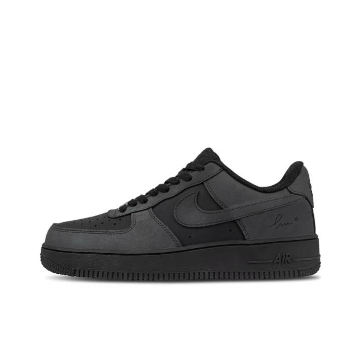 Nike Nike Air Force 1 Gray Seal Leather Cushioning Breathable Low top Skateboard Shoes Unisex Gray Black