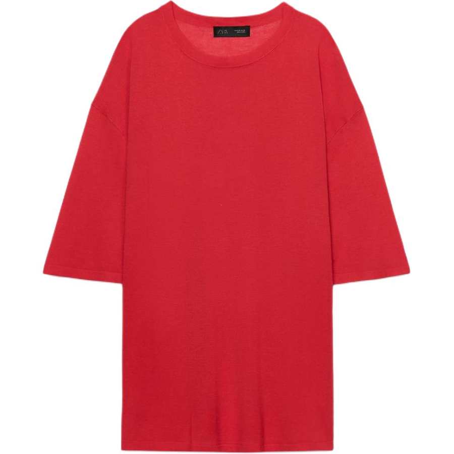 ZARA Sweaters Women's Red Crew Neck Moderate Other