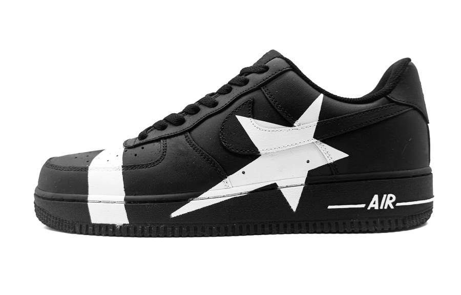 Nike Nike Air Force 1 Luxury Design Leather Abrasion Resistant Slip Resistant Low top Skateboard Shoes Women's Black White