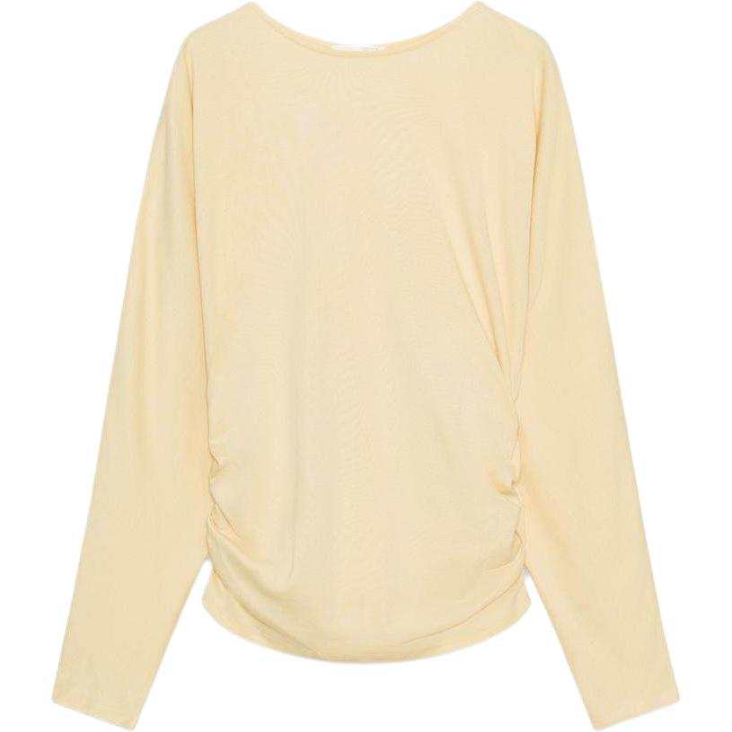 ZARA T Shirts Women's Cream Crew Neck Straight Fit