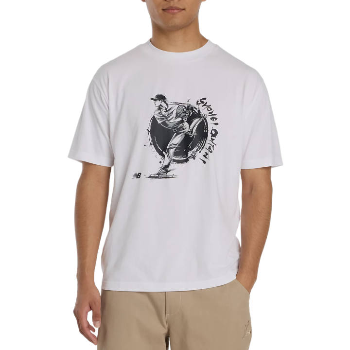 New Balance New Balance T Shirts Men's White Crew Neck Moderate