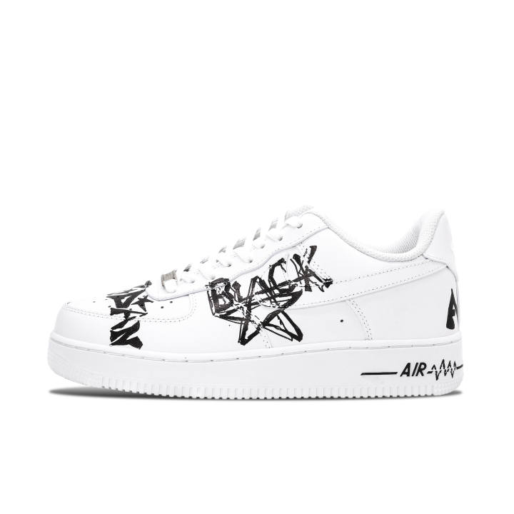 Nike Nike Air Force 1 FXXK IT Hip Hop Empire BLACK Pu Height Increasing Support Abrasion Resistant Slip Resistant Low top