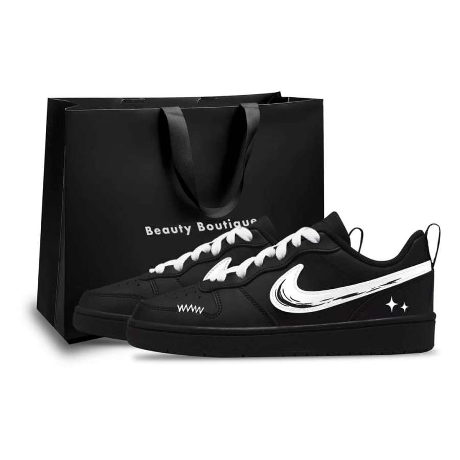 Nike Nike Court Borough Leather Anti Kick Abrasion Resistant Lightweight Cushioning Low top Kids' Skateboarding Shoes Unisex