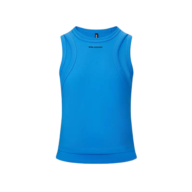 SALOMON Tank Tops Women's Blue Coral D00703 Crew Neck Moderate Straight Fit