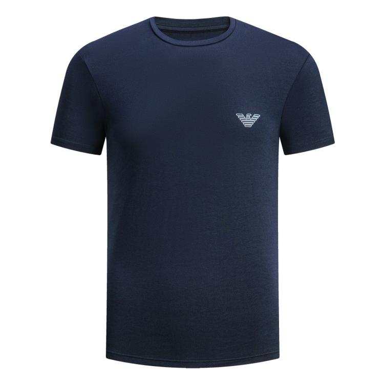 EMPORIO ARMANI T Shirts Unisex Dark Blue Crew Neck Moderate Straight Fit