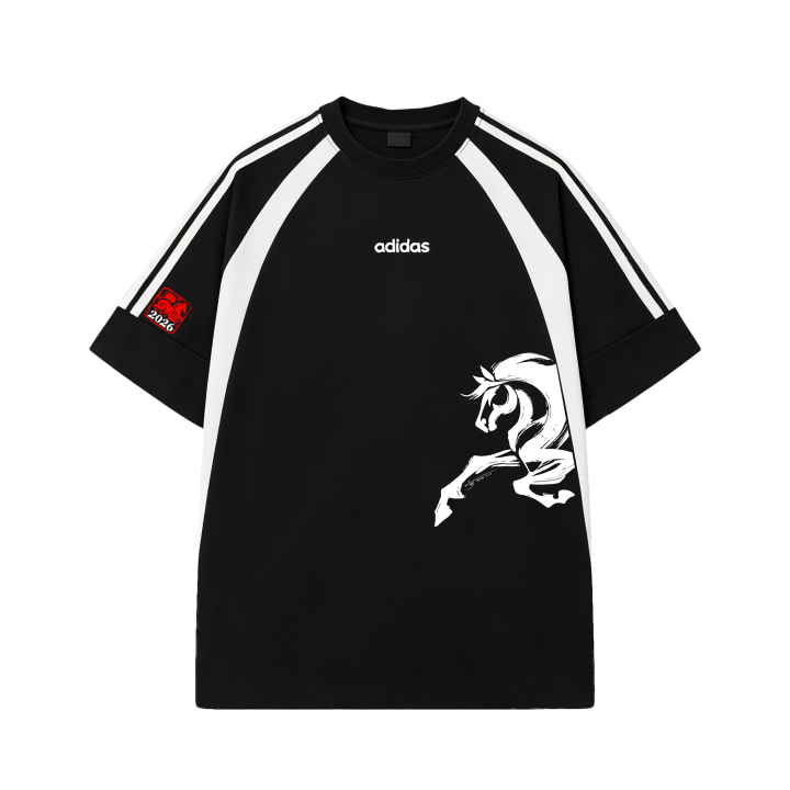 Adidas Adidas 3 Stripes T Shirts Men's Black Crew Neck Moderate