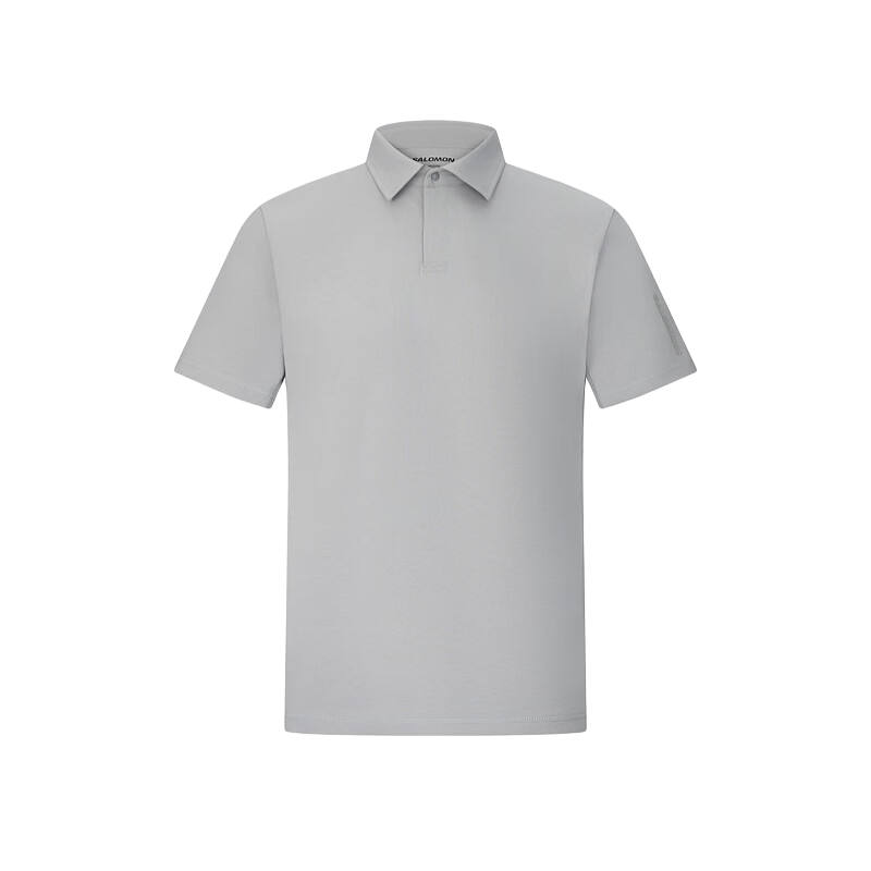 SALOMON Polo Shirts Men's Ultimate Gray C28864 Polo Collar Moderate Straight Fit