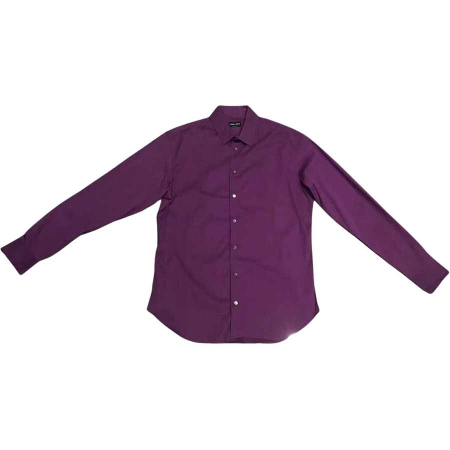GIORGIO ARMANI Shirts Men's Dark Purple Lapel Moderate Other