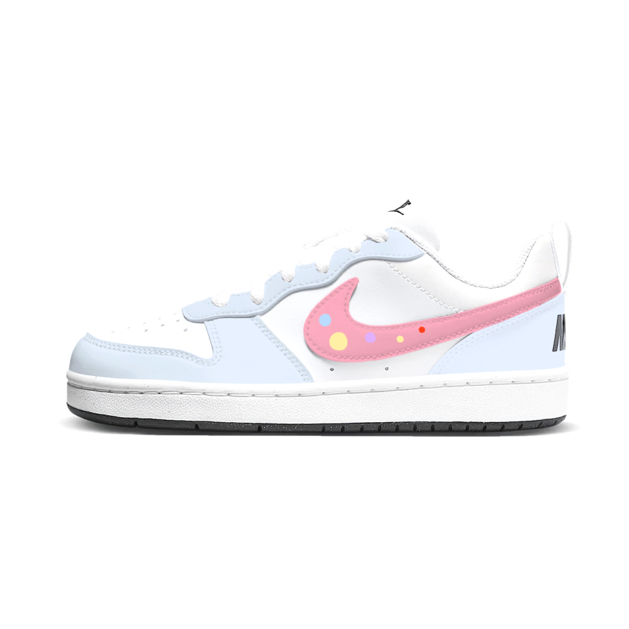 Nike Nike Court Borough Rainbow Sugar Bean Low top Kids' Skateboarding Shoes Blue Pink Teenagers