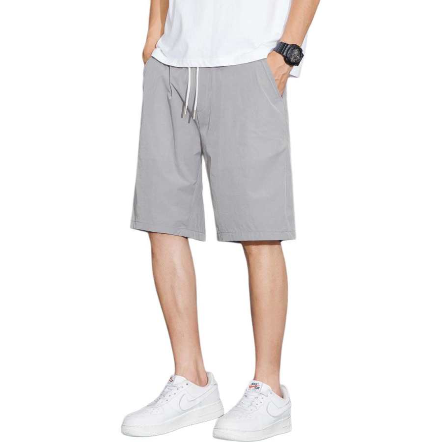 Tonlion Casual Shorts Unisex Light Gray Thin