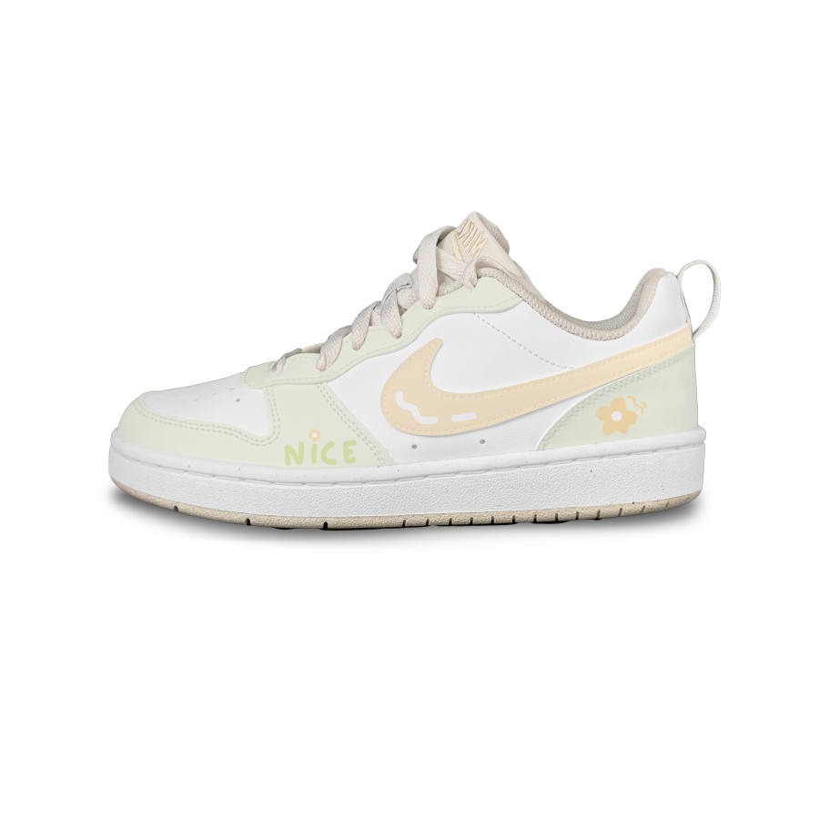Nike Nike Court Lime Grapefruit Anti Kick Abrasion Resistant Support Low top Kids' Skateboarding Shoes Unisex