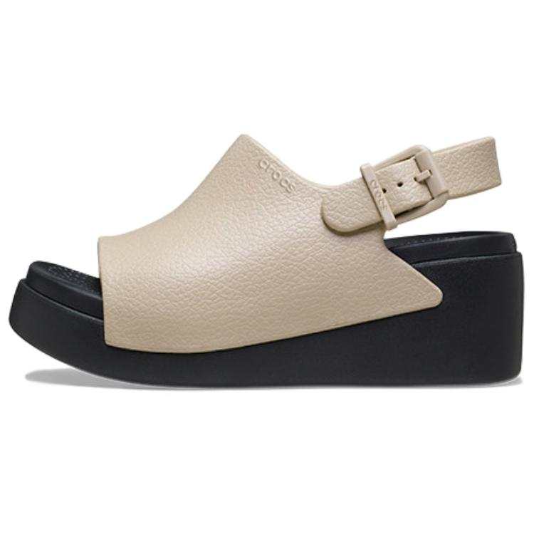 Crocs Crocs Chestnut Cloud One Strap Sandals 8cm Women's Black Brown