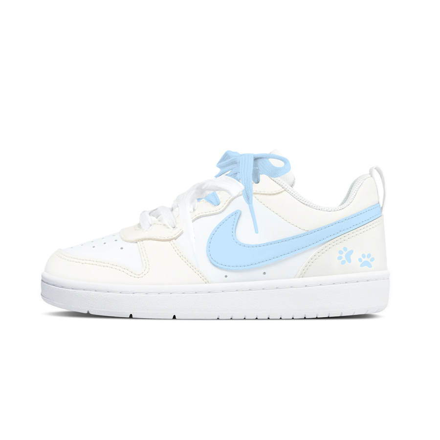 Nike Nike Court Borough Low top Kids' Skateboarding Shoes Beige Blue Teenagers