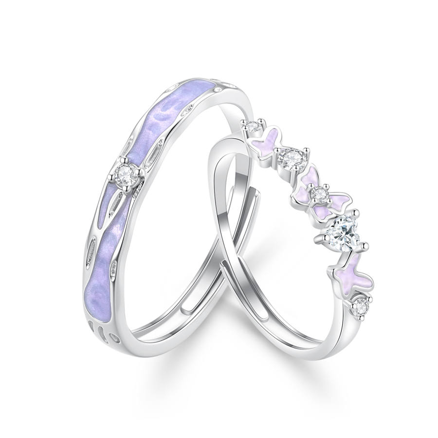 Barbie Alloy Swarovski Crystal Synthetic Cubic Zirconia Drip Glaze Rings Unisex