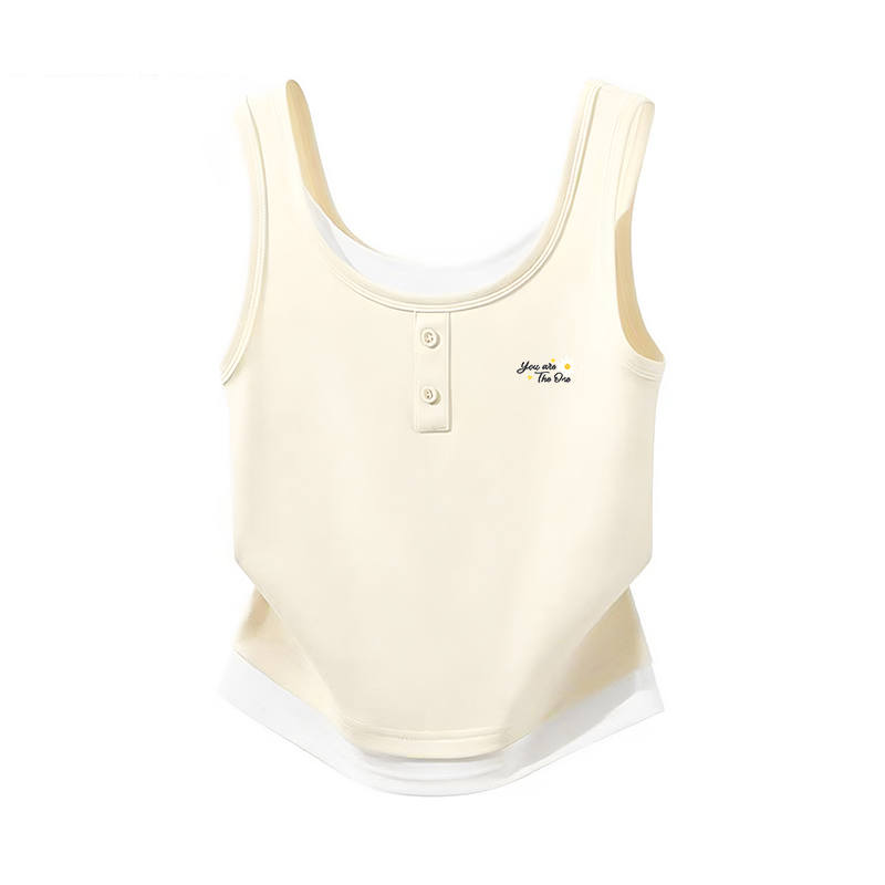 Tonlion Tank Tops Women's Double Collar Moderate Straight Fit