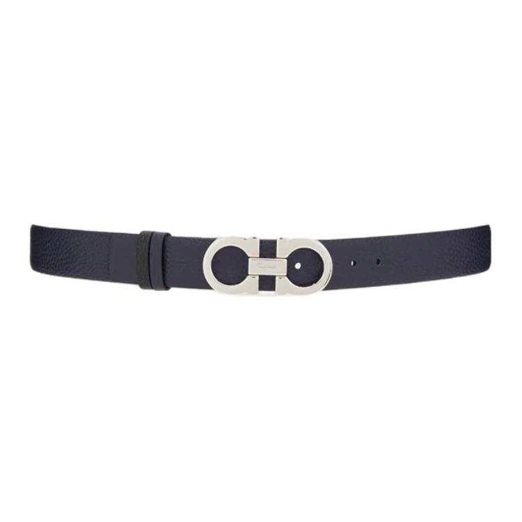 Ferragamo FERRAGAMO Cow Leather Belts Women's Purple/Black Width 2.5cm